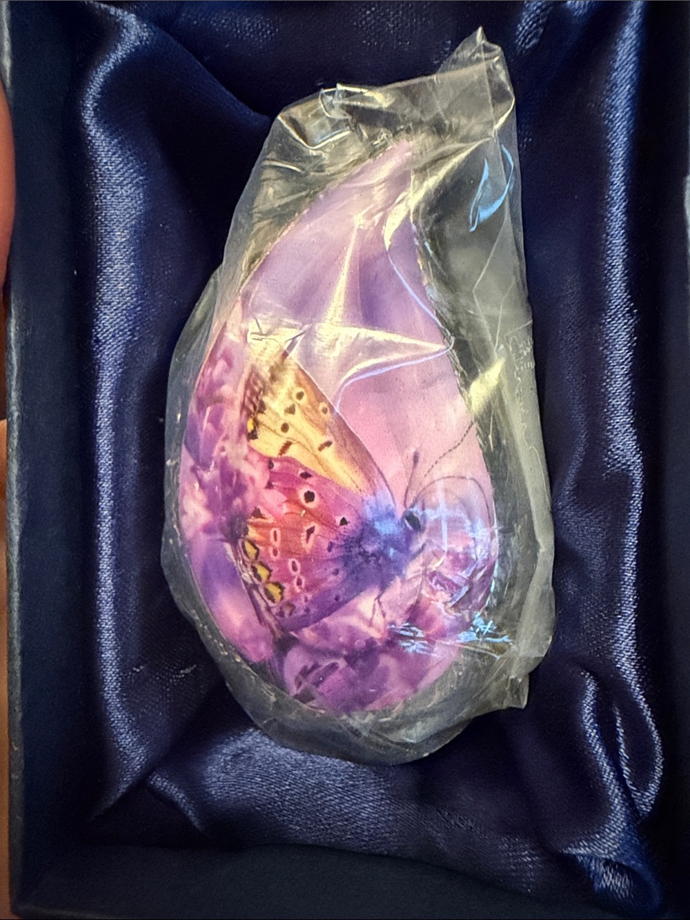 Keepsake Urn Purple Butterfly Teardrop  - Brand: Naniurn